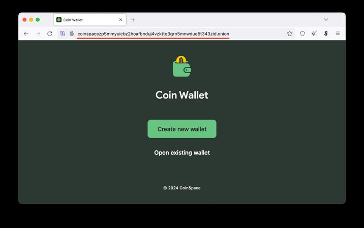 Coin Wallet in TOR