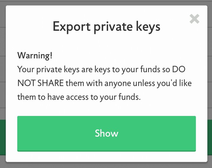 Export Coin.Space Private keys