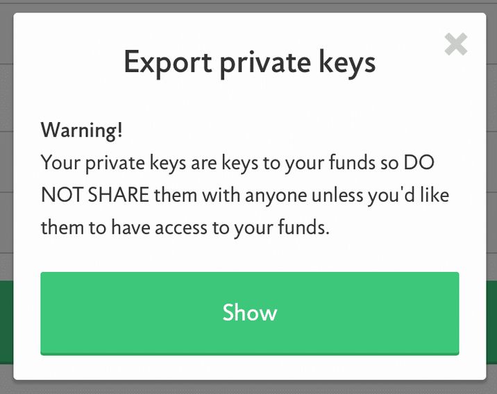 export private key kucoin